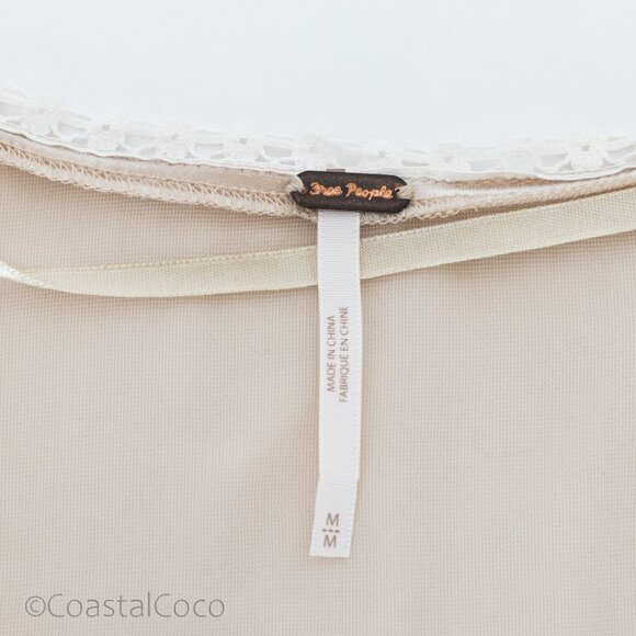 Free People Velvet Cardigan M Bell Sleeves Lace Trim Tie Ivory Boho Fairy Whimsy - Picture 5 of 13